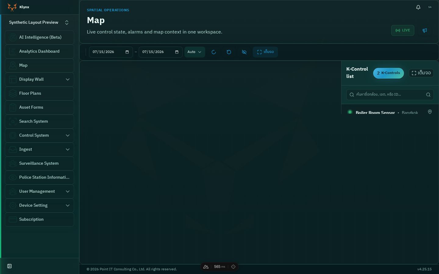 หน้าจอ คืนค่า layout แล้ว ของ Klynx